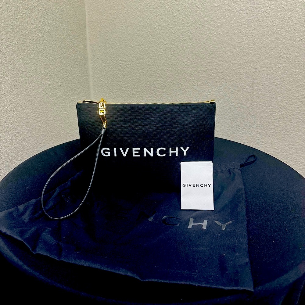 Givenchy Logo Graphic Canvas Travel Pouch